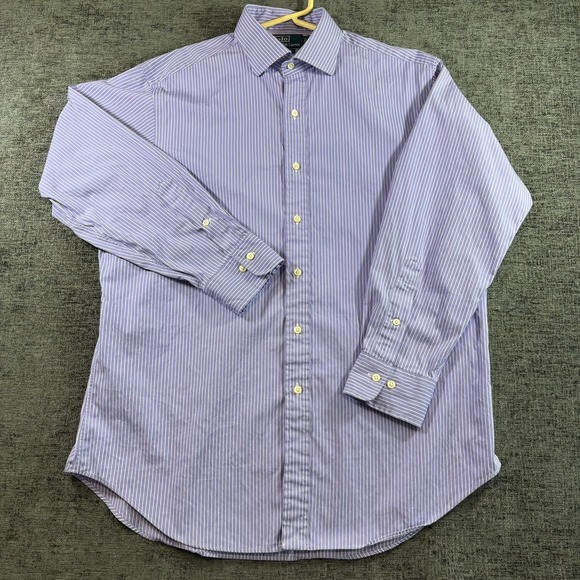 Polo Ralph Lauren Other - Polo Ralph Lauren Button Down Mens 16.5 32/33 Purple White Striped Classic Fit